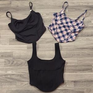 PINK Victoria's Secret Cinched Micro Corset Tank Top Bundle Of 3 Size Small- NWT